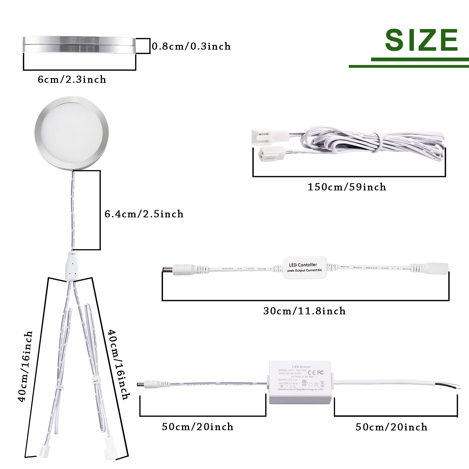Linkable Under Cabinet LED Lighting 12V Dimmable Puck Lights Hardwired with Wireless RF Remote Control for Kitchen Mood Lighting(6 Lights, Warm White) - Image 3