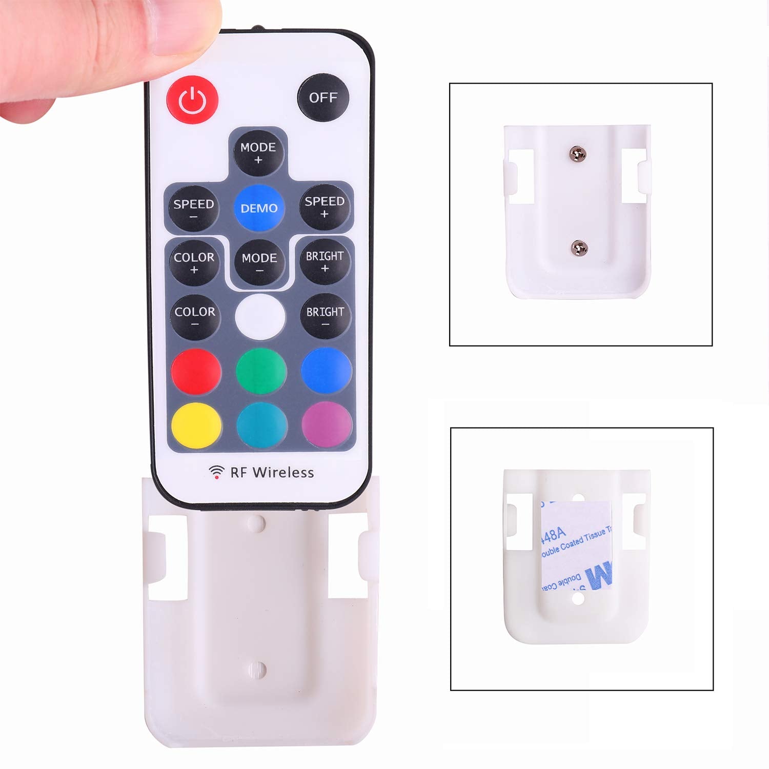 Mini Remote Controller for RGB Color LED Strip Lights, RF Dimmer for 12V DC LED Ribbon, LED Neon Sign, Wireless Remote Control for Dimmable 3528 5050 Under Cabinet Puck Lights(RGB) - Image 2