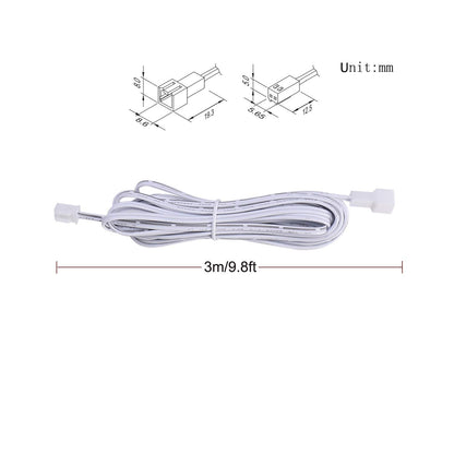 Extension Cables 9.84FT LED Under Cabinet Puck Lighting, 2-Pin Male and Female Cable Connector Extension Cords for Led Puck Lights with White Cords (6 Pack) 2-PIN ONLY - Image 4