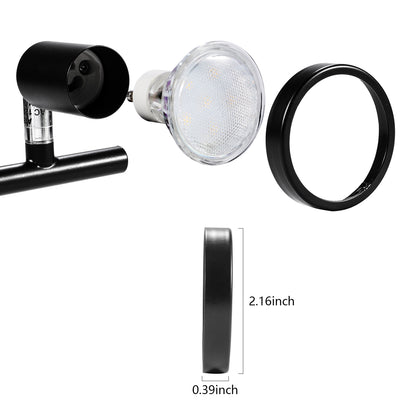 6 Pack GU10/MR16 Bulb Decorative Trim Rings, Heat Insulation Anti-Scald Protective Rings for Track Lighting, Snap-On Spring-Loaded Design (Matte Black) - Image 2