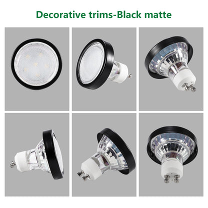 6 Pack GU10/MR16 Bulb Decorative Trim Rings, Heat Insulation Anti-Scald Protective Rings for Track Lighting, Snap-On Spring-Loaded Design (Matte Black) - Image 3