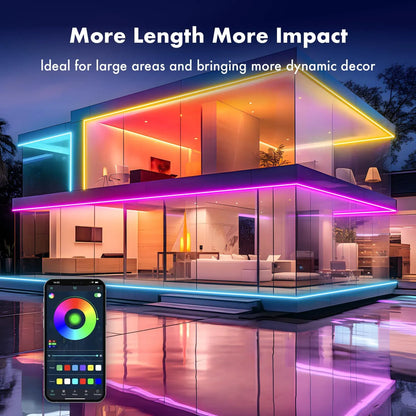 16.4FT Led Neon Rope Lights with APP/Remote Control, Flexible DIY Design, Music Sync Neon Lights for Wall Decor, Outdoor IP67 Waterproof, RGB LED Strip Lights for Bedroom, Living, Gaming, Party - Image 5