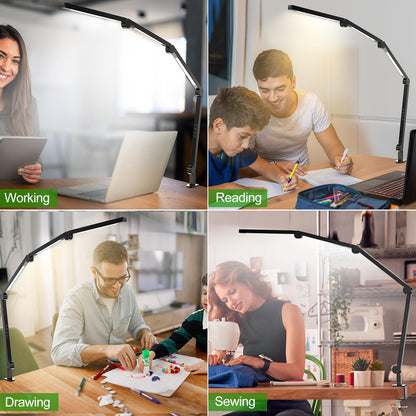 LED Desk Lamp,Foldable Table Lamp for Computer and Desktop,Flexible Clamp on Desk Lamps,Black Portable Desk Lamp for Home Office Reading,Working,Computer Desk,Study Lamp for Kids - Image 7