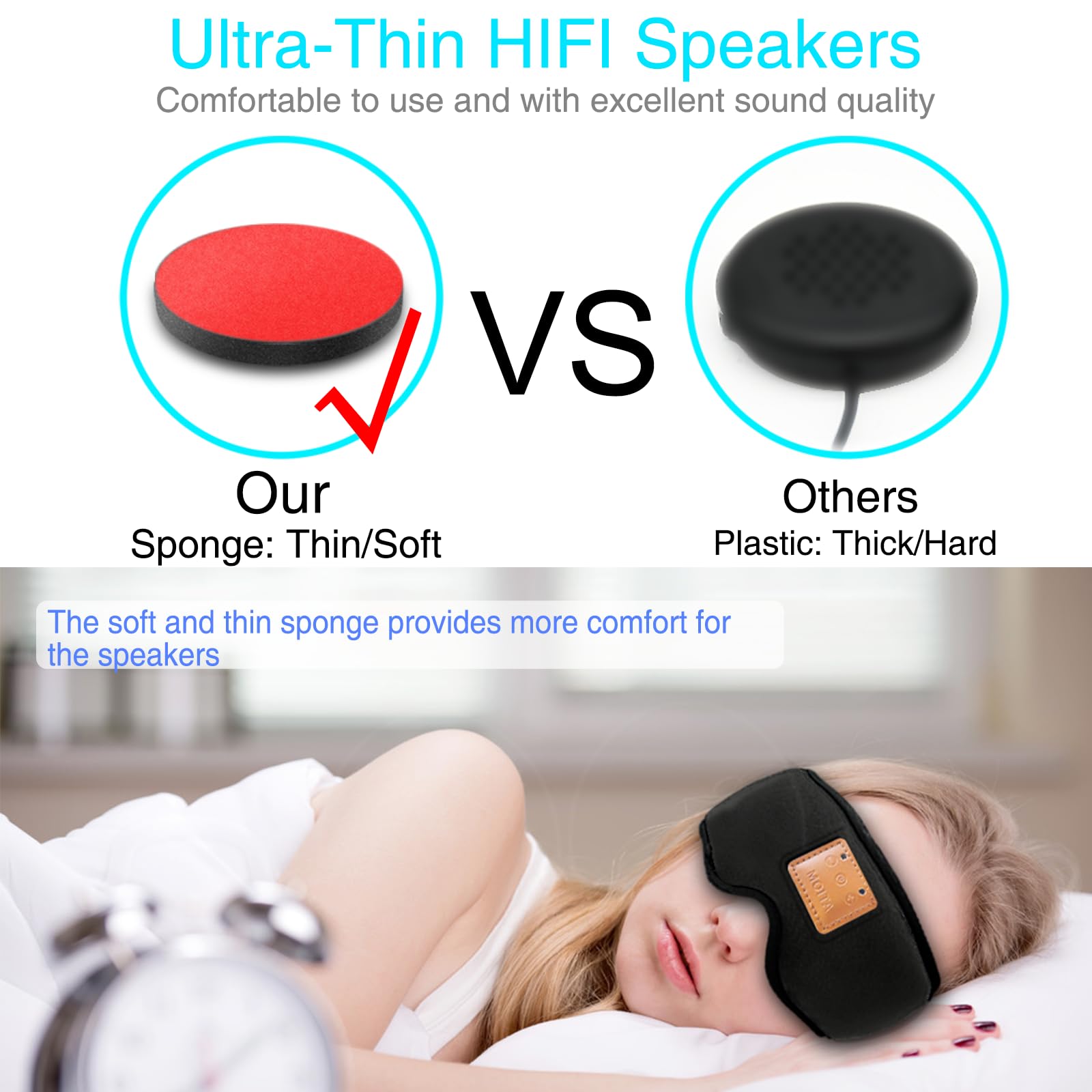 Sleep Headphones Bluetooth Headband for Sleeping, Sports Headphones Music Sleep Headphones Headband for Sports Training, Jogging, Yoga, Traveling, Gaming - Image 4