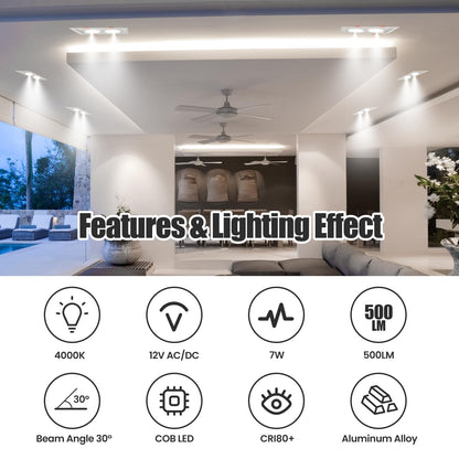 AR70 LED Light Bulb BA15D B15 Base, AC/DC12V Input, 7W 500lm for Home Household Commercial Lighting, 50W Halogen Lamp Replacement(Natural White,4 Pack) - Image 4