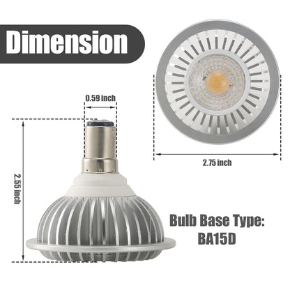 AR70 LED Light Bulb BA15D B15 Base, AC/DC12V Input, 7W 500lm for Home Household Commercial Lighting, 50W Halogen Lamp Replacement(Warm White,4 Pack) - Image 2