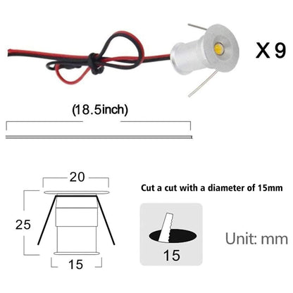 LED Small Recessed Ceiling Lights Spot Lights Downlights,IP54 Ceiling Ultra Slim 9 Pack,Small Spot Lamp with Hardwired for Kitchen,Stairs,Hallway,DIY Lighting,Bookshelf (6000K Daylight White) - Image 6