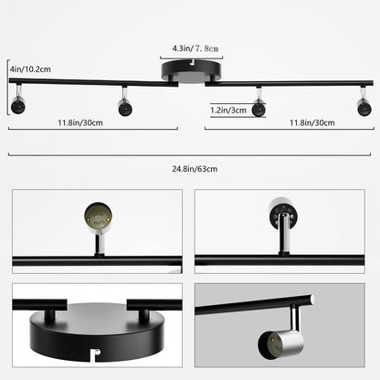 Kitchen Lights,Ceiling Lighting Kits, Swivelling Ceiling Spotlight for Bedroom, Kitchen and Living Room(GU10 LED Bulbs not Included) (4 Way Black) - Image 6
