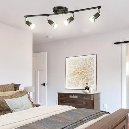 LED Ceiling Light,4 Way Rotatable Spot Lights for Ceiling,Flexible Ceiling Lights for Bedroom,Living Room, Black with Protectiv Bulb Trims(Gu10 Bulbs Not Included) - Image 2