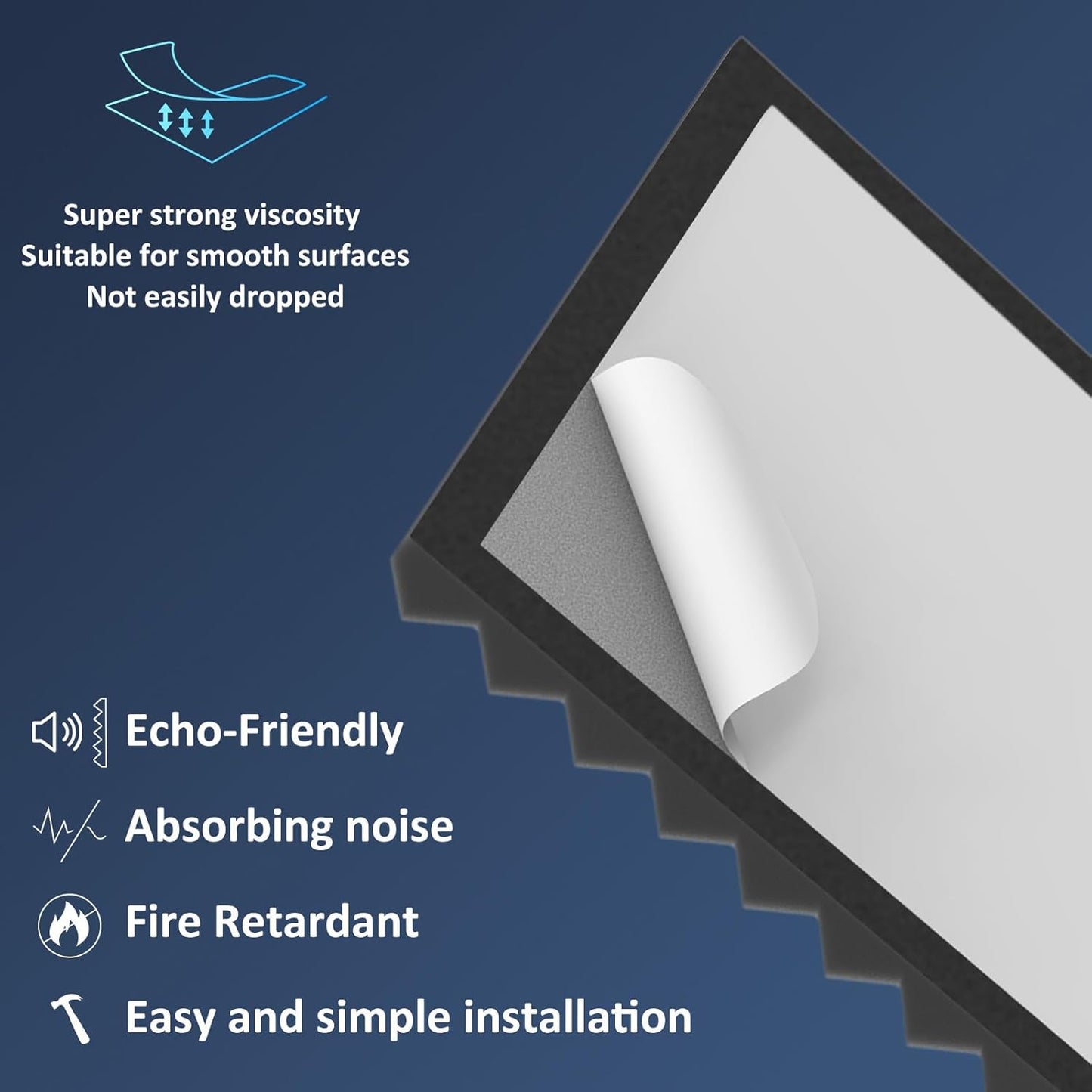 JBER Acoustic Panels Foam Wedges 24pcs 30x30x5cm for Soundproof Padding Wall - Image 6
