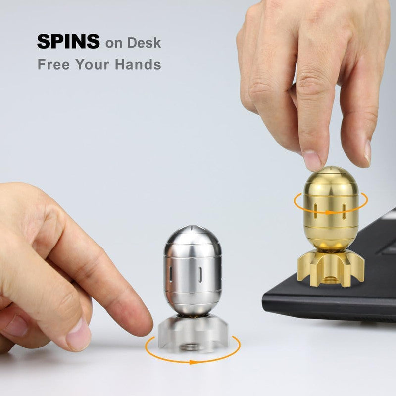 Atomic Bomb Fidget Spinner 3 in 1 EDC Clicker Toy Gift Brass - Image 4