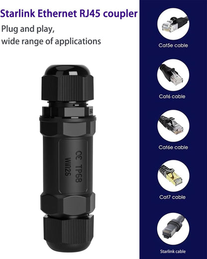 Starlink Coupler  for Starlink Cable/Cat7/Cat6/Cat5E/Cat5 Network LAN Cable Extender IP68 Waterproof (PoE Supported) - Image 5