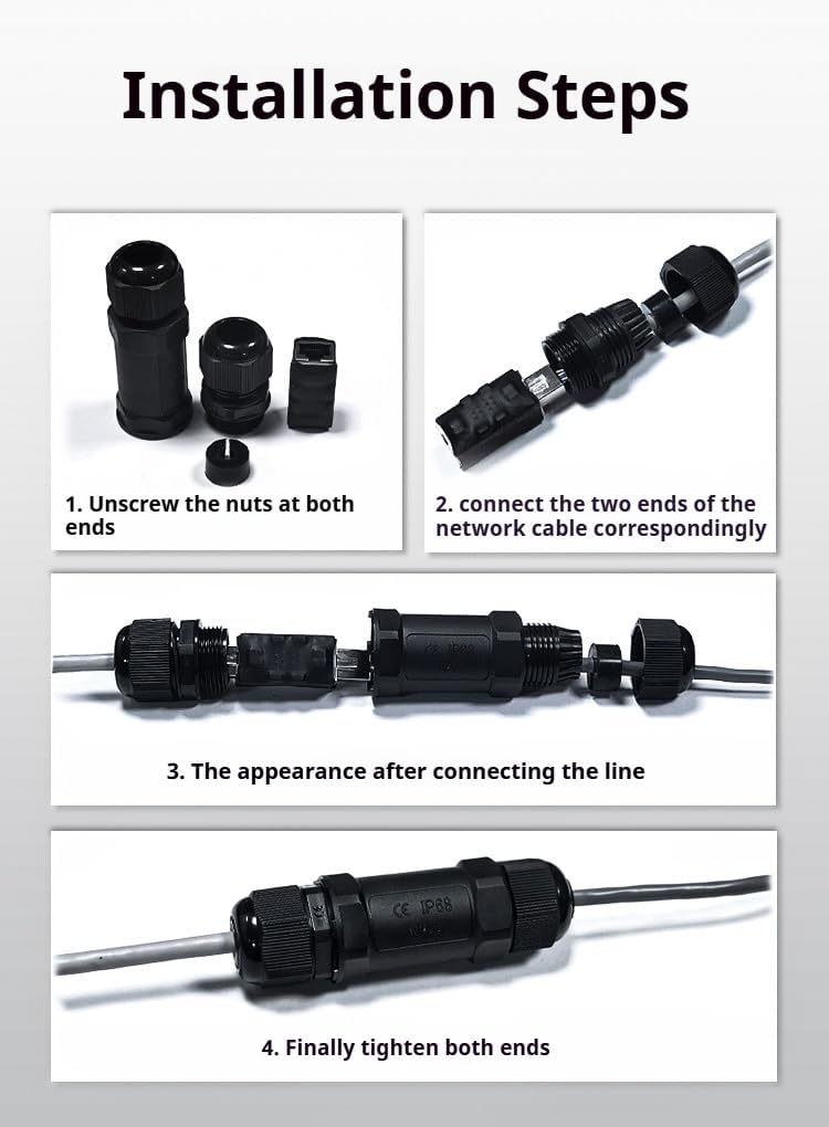 Starlink Coupler  for Starlink Cable/Cat7/Cat6/Cat5E/Cat5 Network LAN Cable Extender IP68 Waterproof (PoE Supported) - Image 8