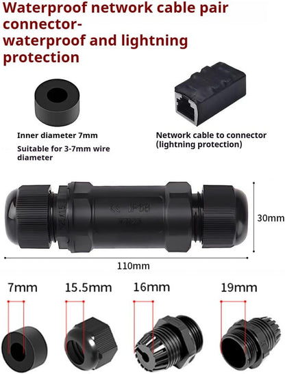 Starlink Ethernet  Connector,RJ45 Coupler, Ethernet Female to Female Extender with Lightning Protection and IP68 Waterproof,CAT8/CAT7/CAT6/CAT5E Cables - Image 7