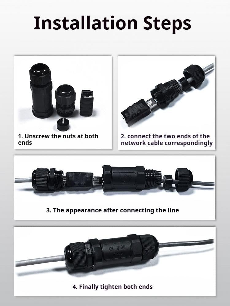 Starlink Ethernet  Connector,RJ45 Coupler, Ethernet Female to Female Extender with Lightning Protection and IP68 Waterproof,CAT8/CAT7/CAT6/CAT5E Cables - Image 9
