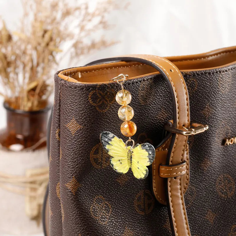 Crystal Butterfly Keychain Set,Citrine - Image 4