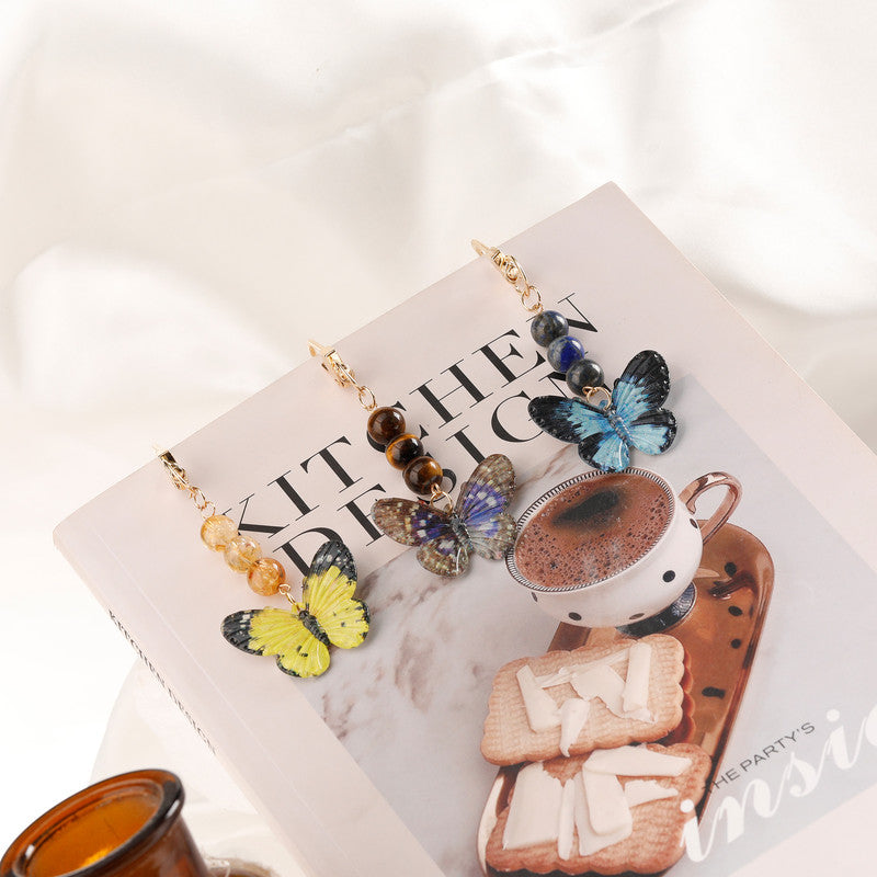 Crystal Butterfly Keychain Set,green lepidolite - Image 2