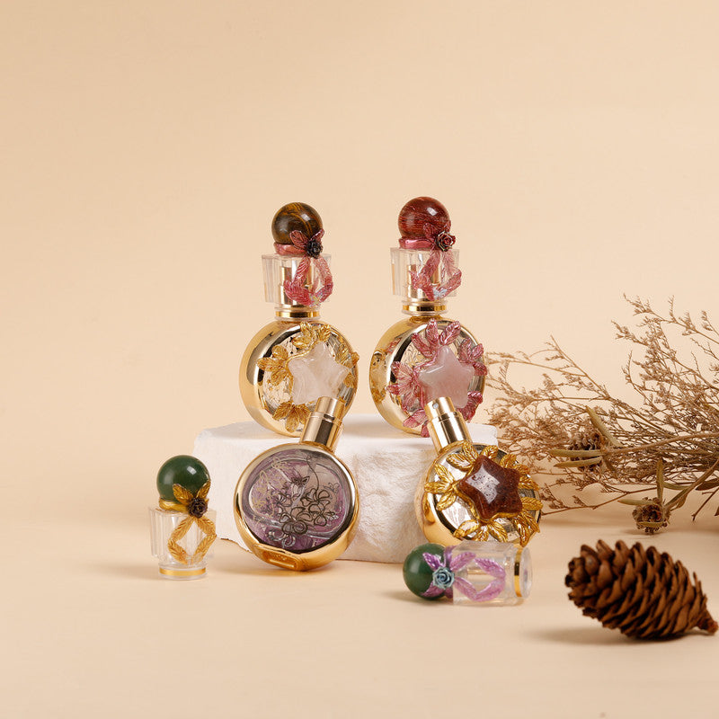 Healing natural crystal perfume bottle(25ml)-Pink crystal star - Image 5