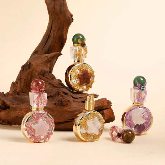 Healing natural crystal perfume bottle(25ml)-Tiger's Eye rose quartz - Image 2