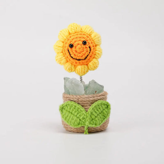 Natural crystal handmade sunflower ornament-Green fluorite - Image 2
