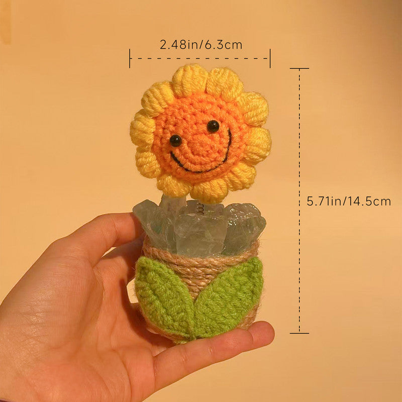 Natural crystal handmade sunflower ornament-Green fluorite - Image 5