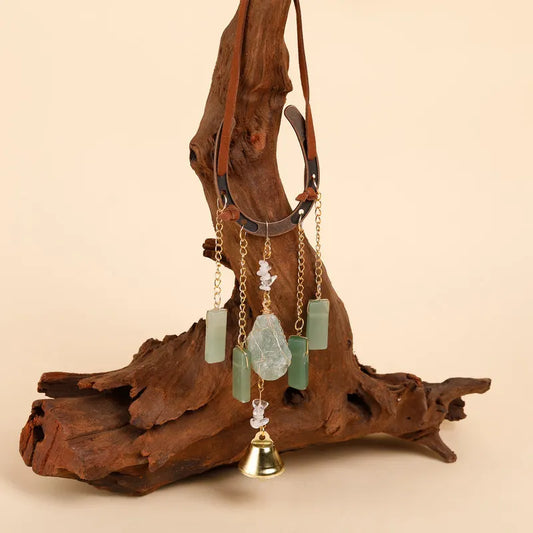 Crystal Lucky Horseshoe Charm Pendant-aventurine