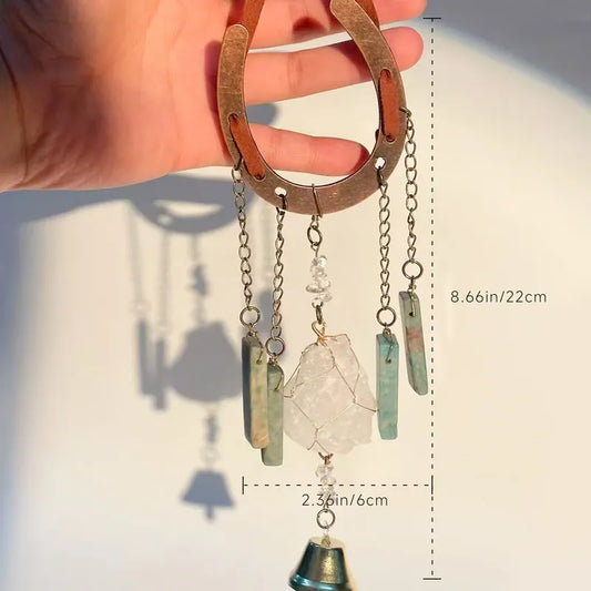 Crystal Lucky Horseshoe Charm Pendant-aquamarine - Image 3
