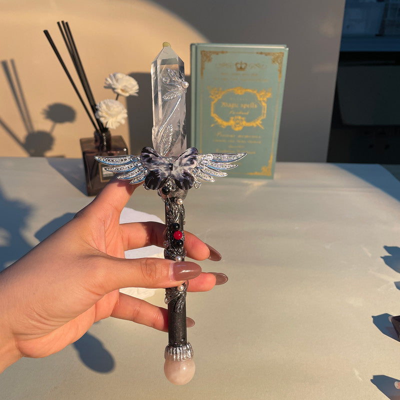 Handmade Crystal Wand, Natural Raw Gemstone Scepter, Magic Healing Wand White Crystal - Image 2