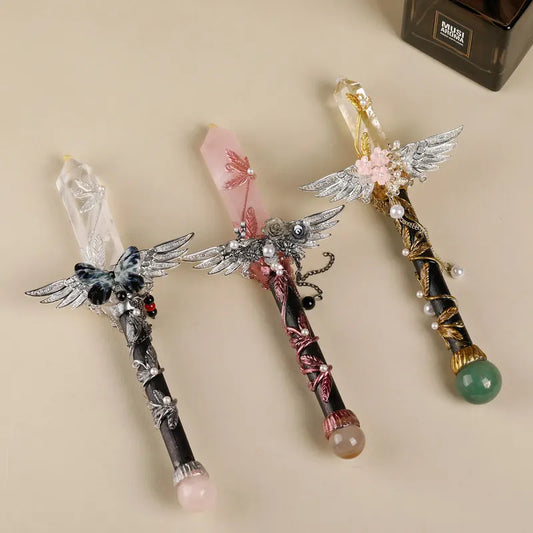 Handmade Crystal Wand, Natural Raw Gemstone Scepter, Magic Healing Wand White Crystal - Image 3
