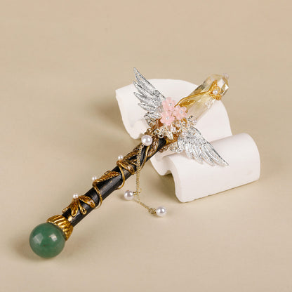 Handmade Crystal Wand, Natural Raw Gemstone Scepter, Magic Healing Wand Citrine