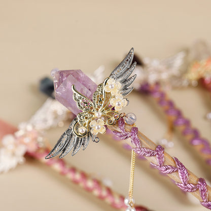 Handmade Crystal Wand, Raw Gemstone Scepter, Natural Magic Wand amethyst - Image 2