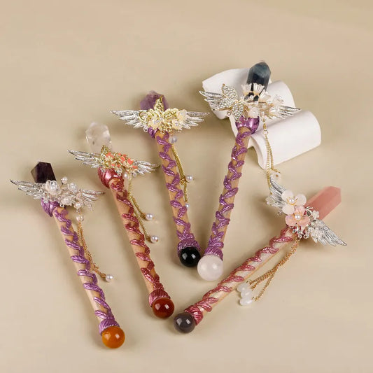 Handmade Crystal Wand, Raw Gemstone Scepter, Natural Magic Wand amethyst - Image 3