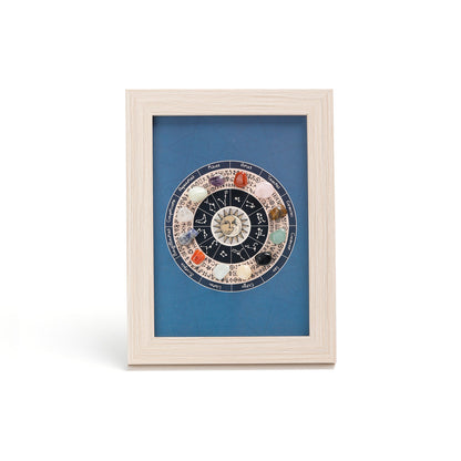 Six crystals Healing Crystal Stone Photo Frame Feng Shui or Hanging Home Wall Decoration, Office Gifts