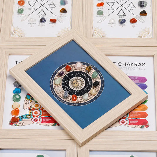 Six crystals Healing Crystal Stone Photo Frame Feng Shui or Hanging Home Wall Decoration, Office Gifts - Image 3