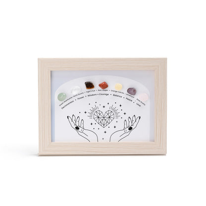 Constellation A Healing Crystal Stone Photo Frame Feng Shui or Hanging Home Wall Decoration, Office Gifts