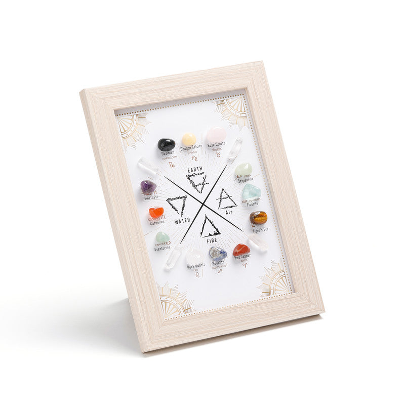 Constellation B Healing Crystal Stone Photo Frame Feng Shui or Hanging Home Wall Decoration, Office Gifts - Image 2