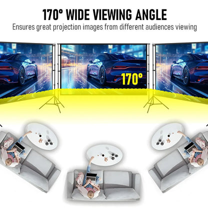 120 Inch Projector Screen with Stand & Carry Bag, 16:9 Foldable Movie Screen, 4K HD Compatible, Indoor & Outdoor Home Theatre - Image 3