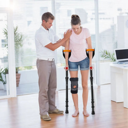 Pair of Adjustable Forearm Crutches for Adults, Lightweight Portable Walking Crutches with Spring Cushioning Design, Black - Image 8