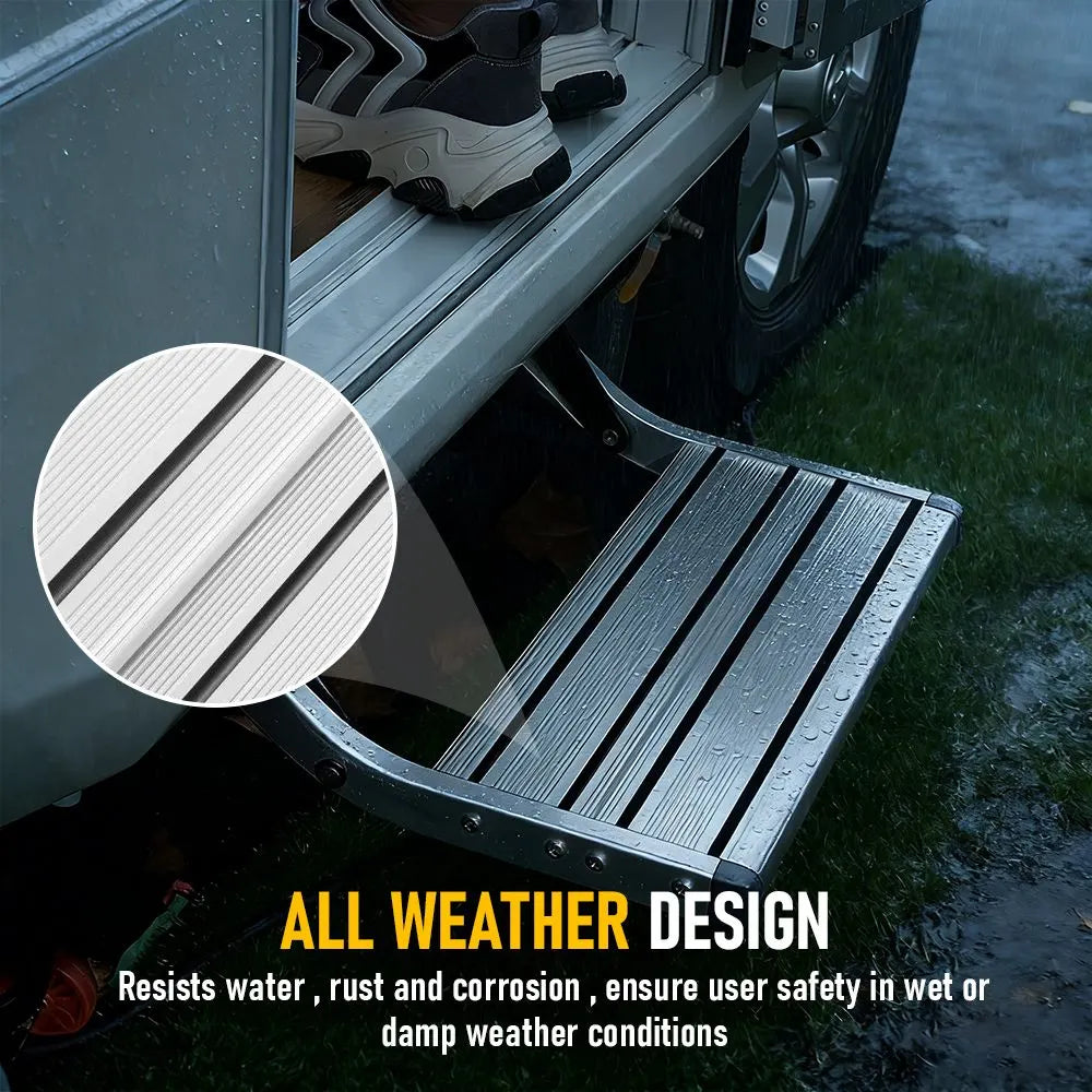 Heavy Duty Pull-Out Caravan Step – Folding Aluminium RV Entry Step, Non-Slip Portable Camping Step, Space-Saving Retractable Design, 58 x 54 x 17cm - Image 6