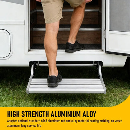 Heavy Duty Pull-Out Caravan Step – Folding Aluminium RV Entry Step, Non-Slip Portable Camping Step, Space-Saving Retractable Design, 58 x 54 x 17cm - Image 8