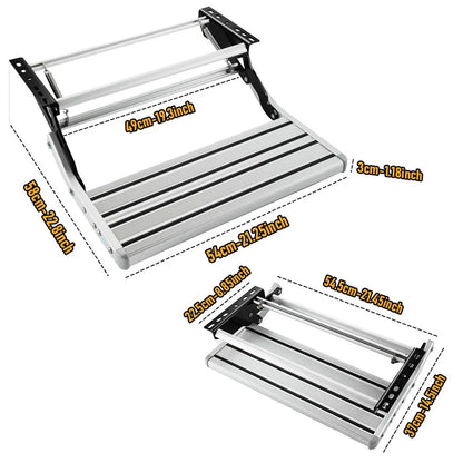 Heavy Duty Pull-Out Caravan Step – Folding Aluminium RV Entry Step, Non-Slip Portable Camping Step, Space-Saving Retractable Design, 58 x 54 x 17cm - Image 9
