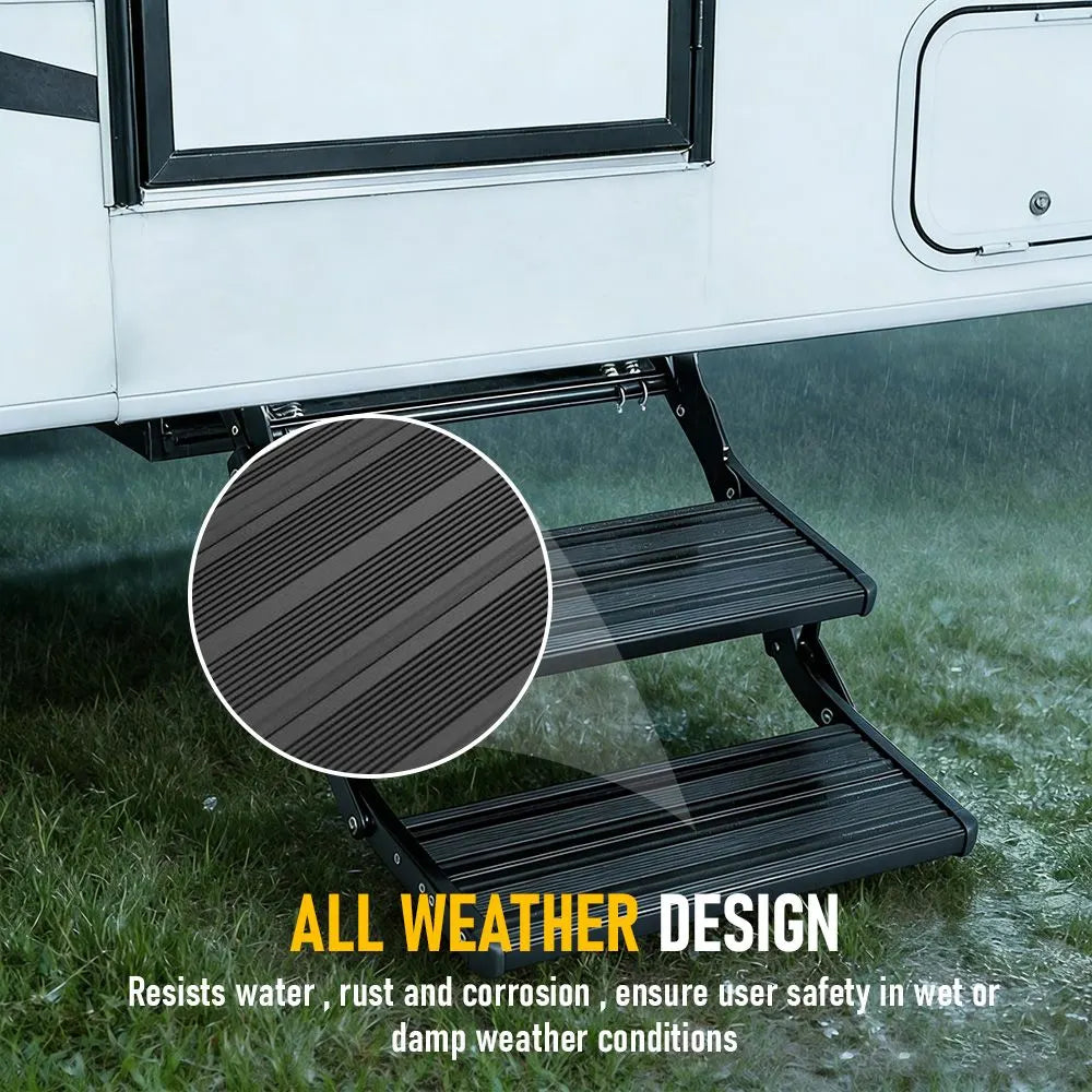 Heavy Duty Double Aluminium Caravan Step – Anti-Slip RV Entry Step, Stable 2-Tier Camping Step, Durable Outdoor Access Step, 54.5 x 77.5 x 30cm - Image 6