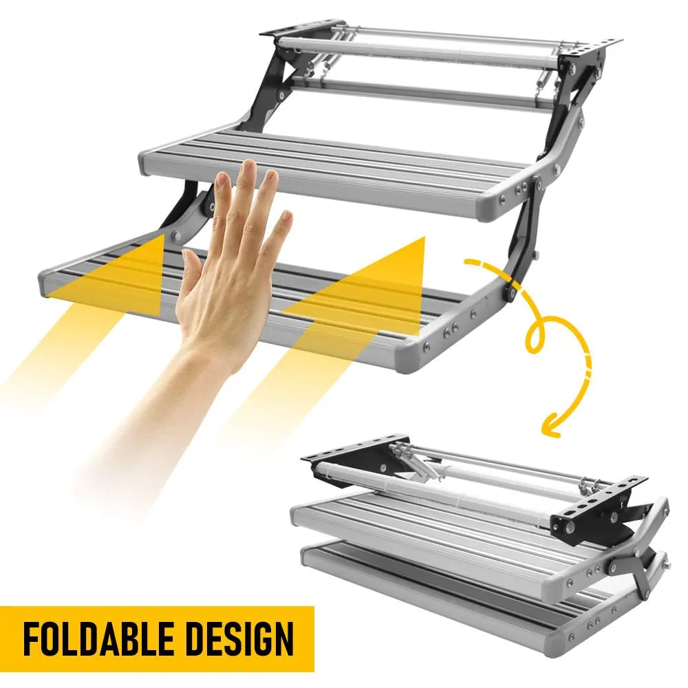 Heavy Duty Double Aluminium Caravan Step – Anti-Slip RV Entry Step, Stable 2-Tier Camping Step, Durable Outdoor Access Step, 54.5 x 77.5 x 30cm - Image 4