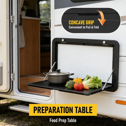 Aumerage Aluminium Folding Caravan Table – Lockable, Space-Saving Portable Table with 50kg Capacity, Black - Image 6
