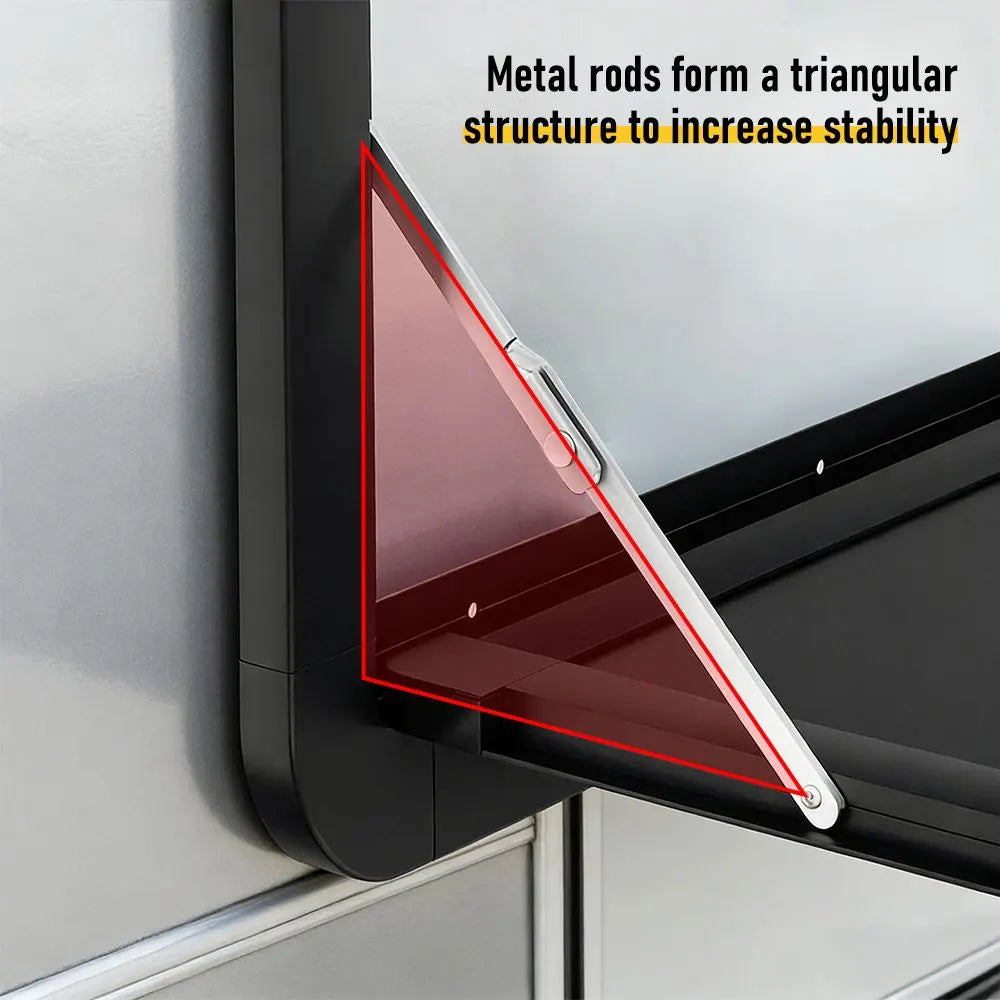 Aumerage Aluminium Folding Caravan Table – Lockable, Space-Saving Portable Table with 50kg Capacity, Black - Image 9