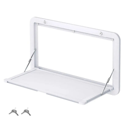 Heavy Duty Folding Caravan Table 800 x 450mm – Full Metal Frame, Lockable, 50kg Max Capacity, White
