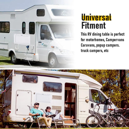 Heavy Duty Folding Caravan Table 800 x 450mm – Full Metal Frame, Lockable, 50kg Max Capacity, White - Image 5