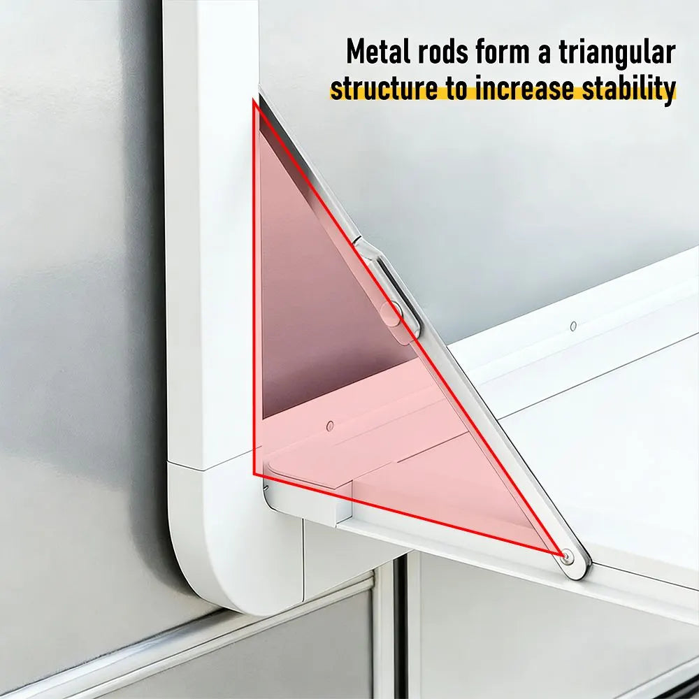 Heavy Duty Folding Caravan Table 800 x 450mm – Full Metal Frame, Lockable, 50kg Max Capacity, White - Image 9