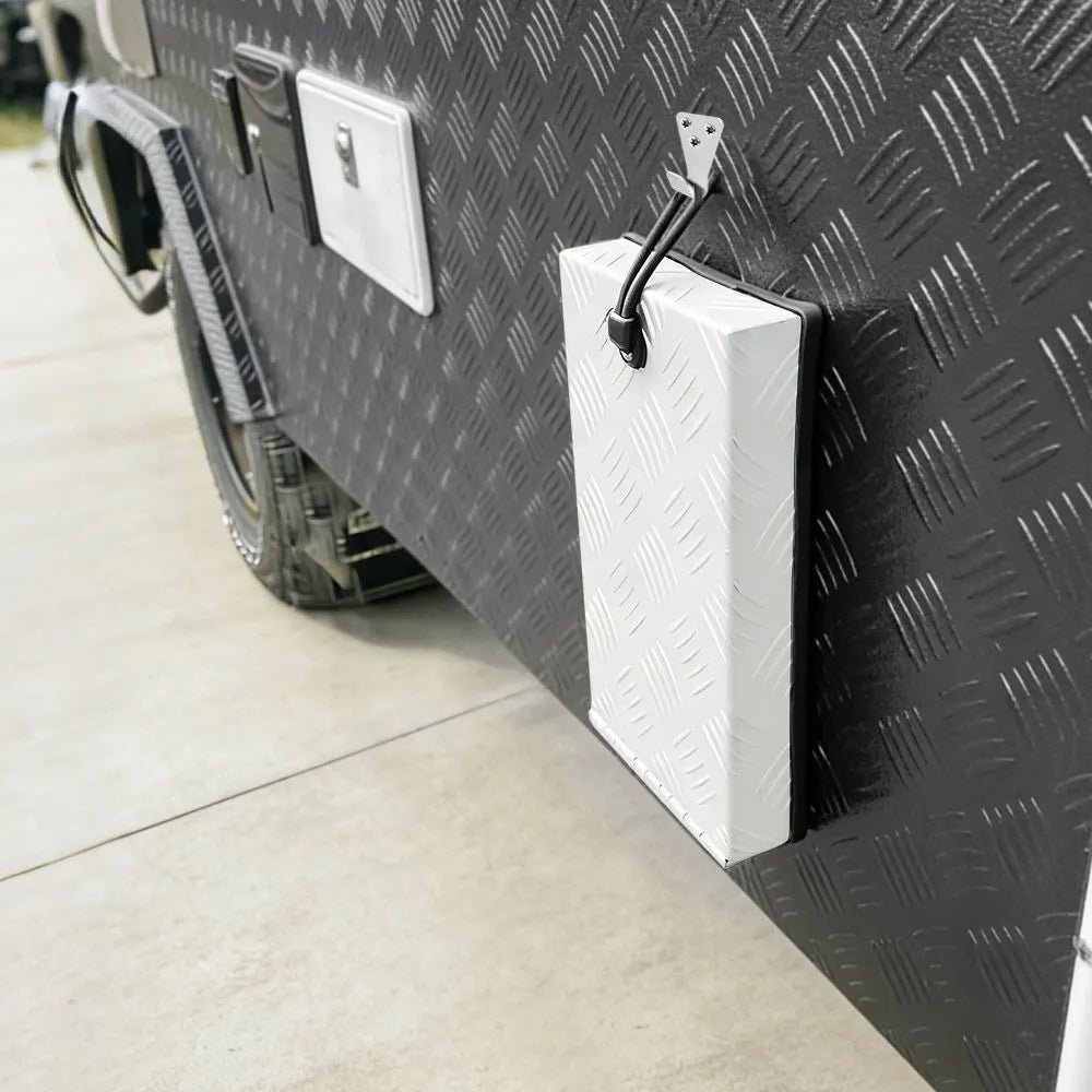 RV Truma Cowl Cover Silver Checker Aluminum Universal Flue Vent Truma Hotwater AU-White - Image 5