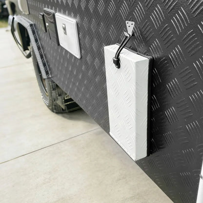RV Truma Cowl Cover Silver Checker Aluminum Universal Flue Vent Truma Hotwater AU-White - Image 5
